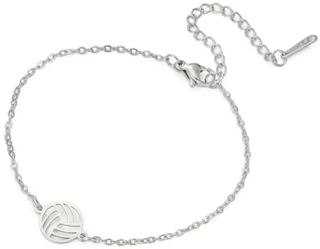 TEAMER Bracciale pallavolo Deliacate Ciondolo pallavolo in acciaio inox Moda Sport palla gioielli per gli amanti della squadra atleta allenatore di pallavolo