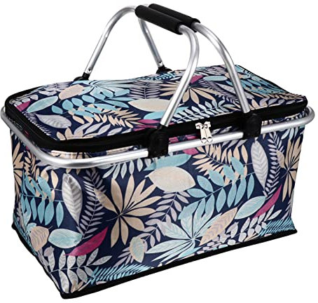 LABRIMP Große Isolierte Picknicktasche Mit Metallrahmen Und Griffen Zum Zusammenklappen Aus Oxford-stoffmaterial Für Lunchtasche Und Lunchkorb