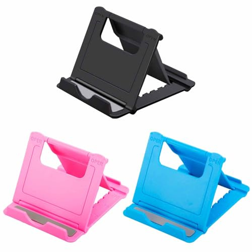 ZEACCT 3 Pezzi Porta Cellulare Tavolo, Supporto da Tavolo Mobile ad Angolo Regolabile, Supporto Mobile per Culla Pieghevole per Telefono, Supporto Pieghevole per Telefono Cellulare Pigro