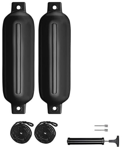 Faeymth Bootsfender 6,5 X 23 Aufblasbare Gerippte Bootsfender mit Fenderleine 6,5 Fuß Nadel und Pumpe