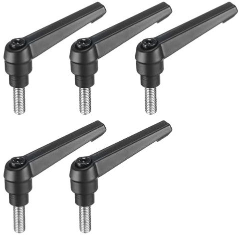 QUARKZMAN 5 Piezas Mango De varilla De Sujeción Ajustable M8 X 20mm Métrico Perno Macho Roscado En Acero Inoxidable 304 Perillas Manuales De Trinquete Giratorio Con Botón De Empuje Tornillos