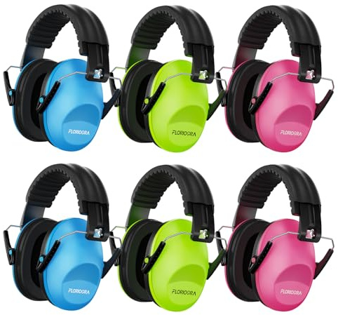 Floriogra 6 Pack Ear Defenders Children, Kids Ear Defenders for Autism, Toddler, Children, Noise Cancelling Headphones for Kids for Concerts, Air Shows, Fireworks