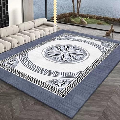 DJHWWD Teppich Kinderzimmer Jungen esszimmerteppiche Rechteckiger Blauer für den Innenbereich, Rutschfester Flur-/Balkonteppich auslegeware Rug Carpet 70X110CM