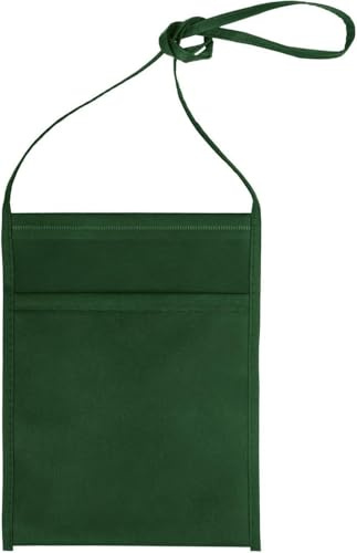 Generico 50 (Cinquanta) Pezzi PortaBicchiere porta bicchiere da Collo in TNT con Tracolla - in TNT 80 gr 18 x 22 x 10 cm Ideale per Degustazioni e Eventi! (verde scuro)