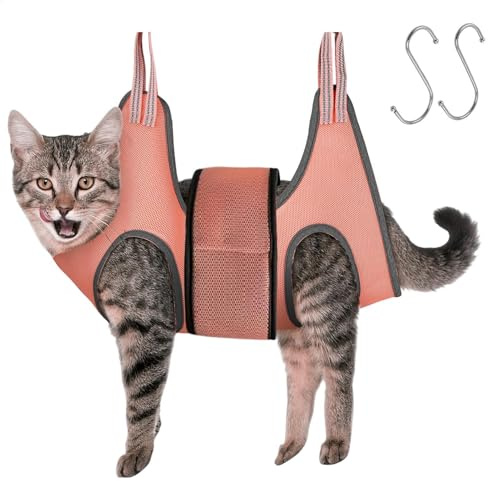 Katzen-Nagelknips-Hängematte – Haustier-Nageltrimmschlinge, stressfreie Nagelschneidehilfe, Hunde- und Katzenpflege-Geschirr, Nagelknips-Tasche, Fellpflege-Hilfe, Krallen-Trimm-Lösung für Katzen