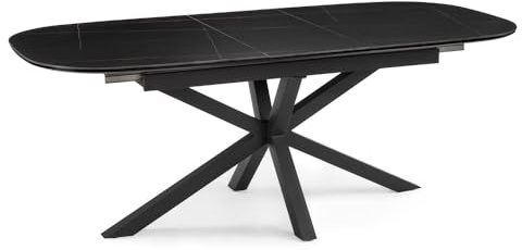 Home Detail Verona Extending Sintered Stone Dining Table, Black 160cm - 200cm