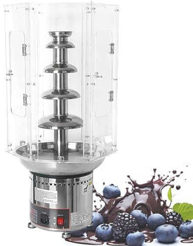 XSDAJSD Couvercle pour Fontaine à Chocolat électrique 4 à 7 Niveaux, pour Faire Fondre Le Fromage, Le Queso, Les Bonbons, en Acier Inoxydable, pour Grande Fontaine à Chocolat, 5 Niveaux