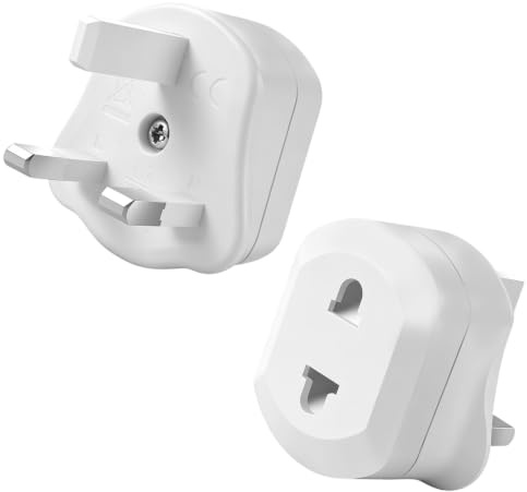 2 Pack Shaver Plug Adaptor UK, Toothbrush Charger Adapter UK with Fused | Toothbrush Adapter Plug UK, Plug for Toothbrush Charger UK for electric toothbrushes
