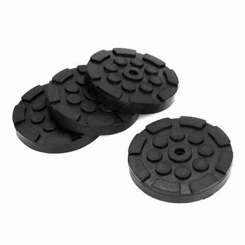 HEEPDD Almohadas de Ascensor de Maniobra Redonda Almohadas de Goma para Levantador de Pesas: un Juego de 4 Elevadores Pesados, Adecuado para el Levantamiento del Automóvil, Negro