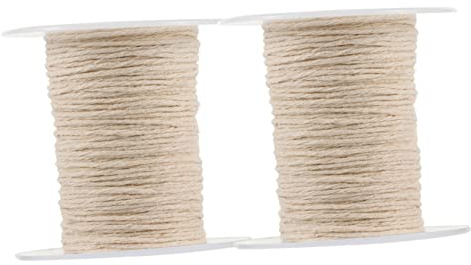 Cuerda de Mecha de Vela de Algodón Puro, 2 Rollos para DIY