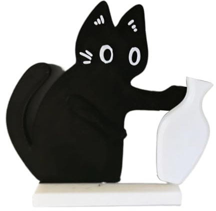 Desktop Katzenvase - Tisch & Raumdeko - Kühlschrankmagnet Blumenvasen-Katze für Wohnzimmer, Küche, Eingangsbereich, Schreibtisch, Bücherregal