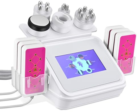 Yigowyigo Masseur anti Cellulite, 6 en 1 40K Appareil anti Cellulite, Lipocavitation Radiofréquence Visage pour Modelage, Raffermissement et Lifting de la Peau