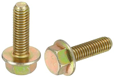 QUARKZMAN 10Pcs M6-1.0 x 20mm Tornillos Hexagonales con Arandela Métricos DIN 6921 Totalmente Roscados de Acero al Carbón Zincados Coloridos