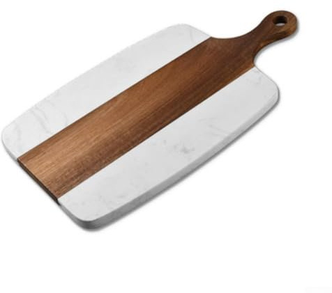 Käsebrett aus Marmor und Holz, 2-in-1, Charcuterie-Schneidebrett und Serviertablett für Fleisch, Gemüse und Obst, stilvolles, langlebiges Küchenwerkzeug (A)
