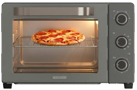 Black+Decker – Forno Elettrico BXOV3000E | 1500W | 30L | Resistenza Superiore Grill | A Convezione | Timer 90min | Funzione STAY ON | Doppio Vetro | Luce Interna | Raccoglibriciole | Accessorio Spiedo