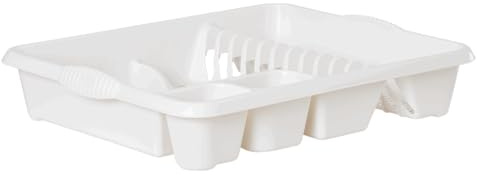 Aurora – High-Grade Large Plastic Dish Drainer and Cutlery Rack (Snow White)