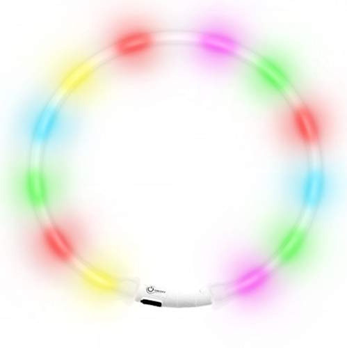 NEO+ Verbesserte Sichtbarkeit und Sicherheit des Hundes Wiederaufladbares USB-LED-Hundesicherheitshalsband. Ultrahelle LEDs. Verbindet mit Geräten. Hund wird sichtbarer und sicherer. Einheitsgröße