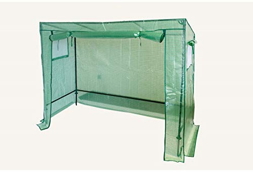 Grindi - Tomaten Gewächshaus Foliengewächshaus mit PVC Folie und Fernster - 200x78x130 Grün - Gewächshaus Klein Garten Balkon Winterfest Tomatenhaus für Optimales Pflanzenwachstum Aster II
