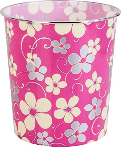 Home Plus 7.7 Litre Quality Floral Design Lightweight Waste Paper Basket Bin (Vintage Bouquet Multicolour)