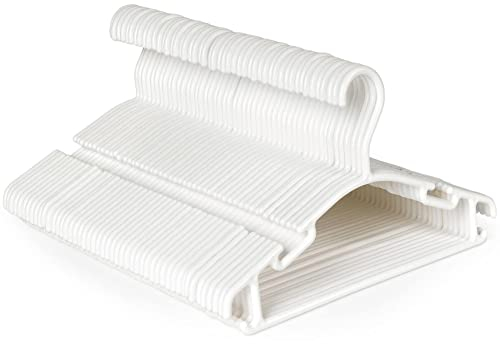 ilauke Weiß Kleiderbuegel Kinder Kunststoff,48 Stück Kinderkleiderbügel Set,Kleiderbügel Baby Weiss mit Hosenständer,rutschfeste Hangers Aufbewahrung Kleiderbuegel für Babys und Kleinkinder,27,5CM