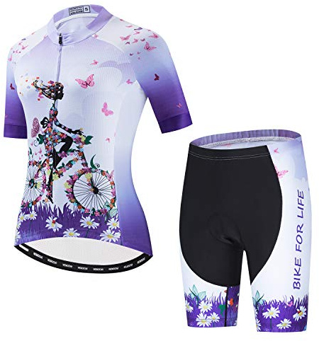 Hotlion Maillot de cyclisme respirant pour femme - Séchage rapide - Manches courtes