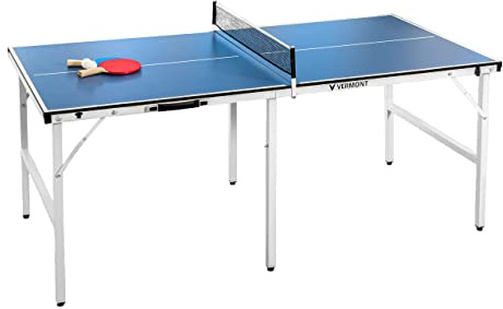 Vermont Mini Tavolo Da Tennis – Tavolo Da Tennis Medio Pieghevole Per Spazi Interni Ed Esterni | Racchettte & Palline Da Tennis Incluse | Tavolo Pieghevole Professionale 1,8m