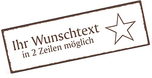 Türschild Stern Namensschild personalisiert mit Gravur- 150mm x 50mm - selbstklebend