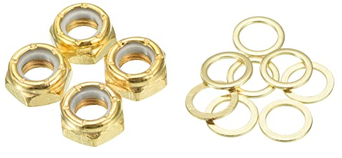 PATIKIL Skateboard Lock Muttern Set 5/16 Skateboard Truck Achse Unterlegscheiben Distanzstück Hardware Reparatur Kit für Langboard Cruiser Gold