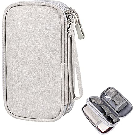 Vastsea Organisateur d'accessoires électroniques, Sac de rangement, Caisse de Transport pour Câbles, Chargeur, Adaptateurs, Disque USB, Gris