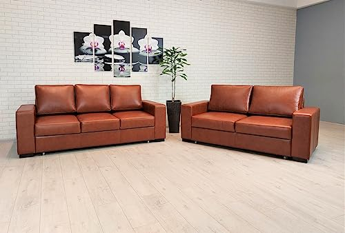 Quattro Meble Echtleder Sofagarnitur Mallorca 3 + 2,5 mit Bettfunktion Lederset Echt Leder Couchgarnitur Sofa Couch Möbel Set große Farbauswahl !!!