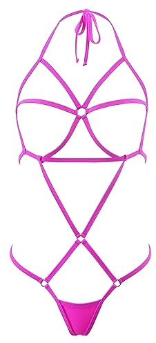 SHERRYLO Sling bikini extrem mikrobikini g-string string mini exotisk solning baddräkt, 23003-fuchsia, one size
