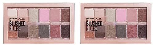 Maybelline New York Lidschatten Palette, The Nudes Palette, 12 Farben, Blushed Nudes (Packung mit 2)