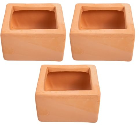 Didiseaon Juego De 3 Macetas De CeráMica Cuadradas para Suculentas 3.54In Maceteros Decorativos para Escritorio Hogar JardíN