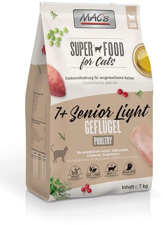 Mac's Cat Premium Trockenfutter für Katzen, 7 kg (7 + Senior Light)