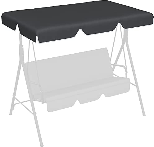 Outsunny Hollywoodschaukel Dachbezug Ersatzdach für Hollywoodschaukel, Sonnendach für 2/3 Sitzer-Schaukel, mit UV-Schutz, Schwarz