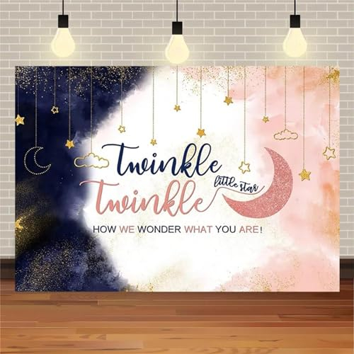 Thema Geschlecht enthüllen Hintergrund Babydusche Familie Party Dekorationen Fotografie Mond Nacht Regenbogen 210cmx150cm