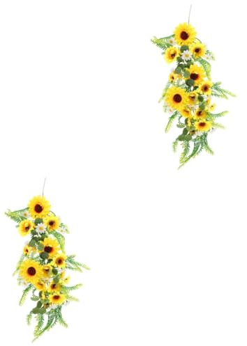 TOPBATHY 2 Stück Sonnenblumen Wandbehang Dekorative Sonnenblumenblumen Für Hintergrunddekoration Sonnenblumenstreifen Hängende Sonnenblumen Dekoration Blumengirlande Festival