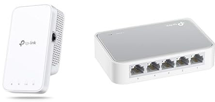 TP-Link Répéteur WiFi RE330 Amplificateur WiFi AC1200 Mbps + TP-Link TL-SF1005D Switch Ethernet 5 Ports 10/100 Mbps