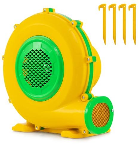 GYMAX Air Blower, Inflatable Bouncy Castle Blower with Ground Stakes, Electric Air Pump Fan for Bounce House and Water Slide (950W)