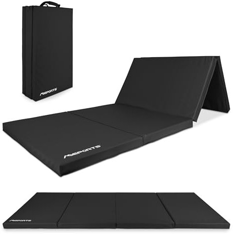 MSPORTS Turnmatte Premium klappbare Weichbodenmatte 190 x 80 x 5 cm Gymnastikmatte Sportmatte für zuhause Kinder Erwachsene (Schwarz, 190 x 80 x 5 cm)