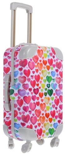 HEMOTON Kinder Puppen Trolley Koffer Mini Handgepäck Kunststoff Puppenzubehör Spielzeug Reise Koffer 19.3X10.8X6.5Cm