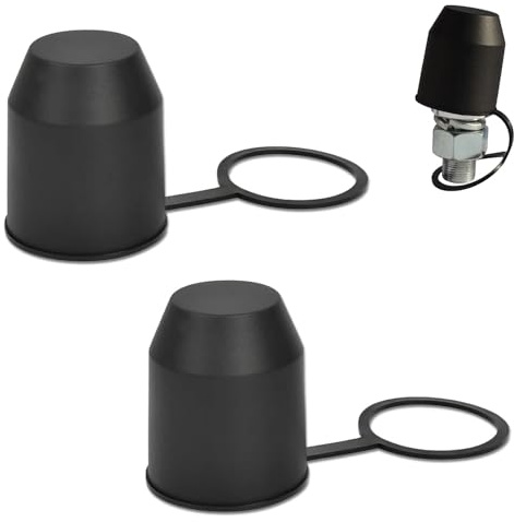 Anhängerkupplung Schutzkappe mit Sicherungsring 2 Stück, Abdeckung Anhängerkupplung, für 50mm Kugelkopf Anhänger Kupplung, Anhängerkupplung Kappe, für Auto,Wohnmobil,Anhänger Kugelkopfschutz (Schwarz)