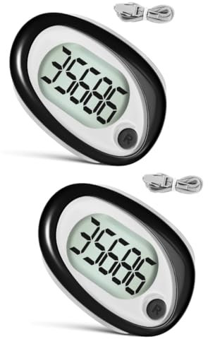 Toddmomy 2pièces Compteur De Précis Podomètre Portable Clip pour Randonnée Et Activités De Plein Air avec Lanière