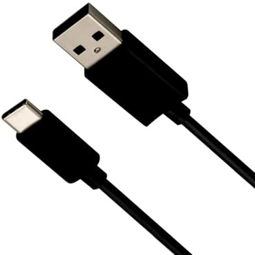 Cable USB Tipo C 1m, color negro, para carga rápida y transferencia de datos, compatible con dispositivos USB-C.