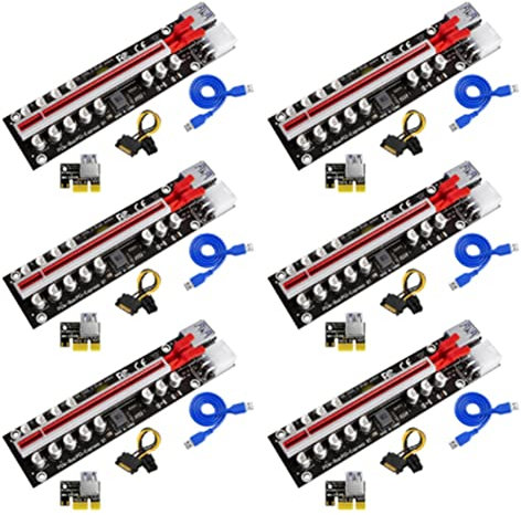 Osmond Colonne Montante PCIE pour Carte VidéO VER103A-3 Colonne Montante PCI Express X16 12 Condensateur Câble à 6Pin Câble USB3.0 pour BTC MinièRe