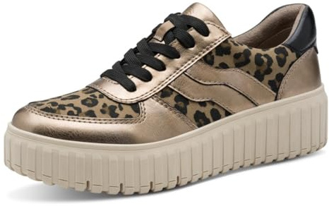 Jana Damen Plateau Sneaker mit Reißverschluss Vegan, Mehrfarbig (Leo Comb), 38 EU