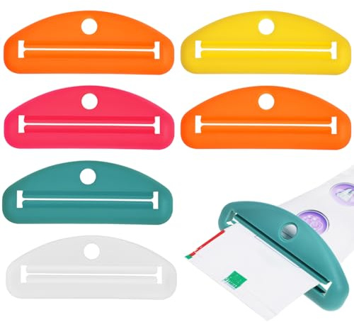 FRCOLOR 6 Stück Zahnpastatuben Ausdrücker Kunststoff Tubenpresse mit Farbvariationen Manuell Bedienbar Vielseitig für Zahnpasta Handcreme und Gesichtsreiniger Langlebig und Einfach