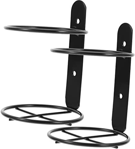 VICASKY 2pcs Wall Mounted Wine Bottle Holder Metal Rack Black Single Wine Storage Rack for Home Bar Kitchen