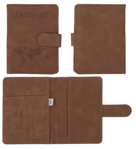 PATIKIL Portadocumenti In Pelle Custodia Portapassaporto Impermeabile Con Tasche Per Carte Blocco RFID Per Viaggi Donne Uomini Marrone