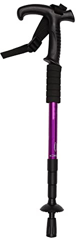 Bâton de Randonnée en Aluminium Télescopique Léger Bâton de Marche Anti-Choc Antidérapant avec Poignée Bâtons de Trekking Réglable Canne de Marche Portable pour Randonnée Montagne